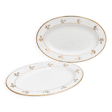 Paire de plats en porcelaine 1950