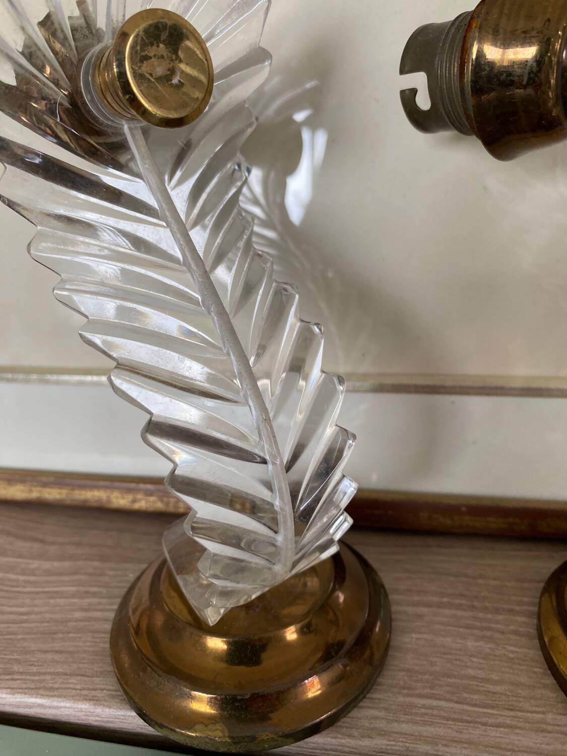 Pair of 1960s brass wall lights