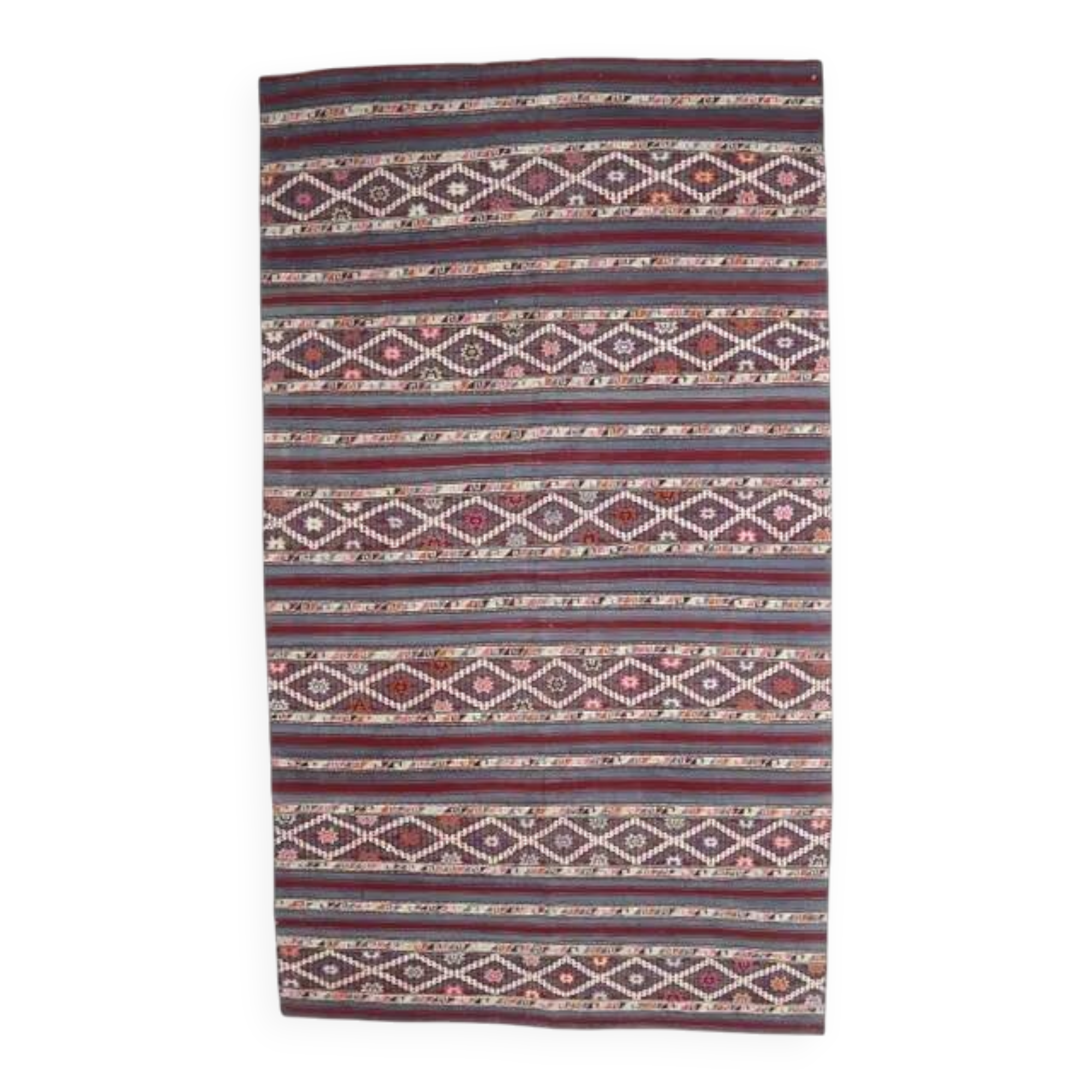 Handwoven Vintage Traditional Turkish Wool Flatweave Kilim Rug 160x280