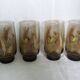 Verres Luminarc Tivoli set of 8, large amber glasses with a grass motif.