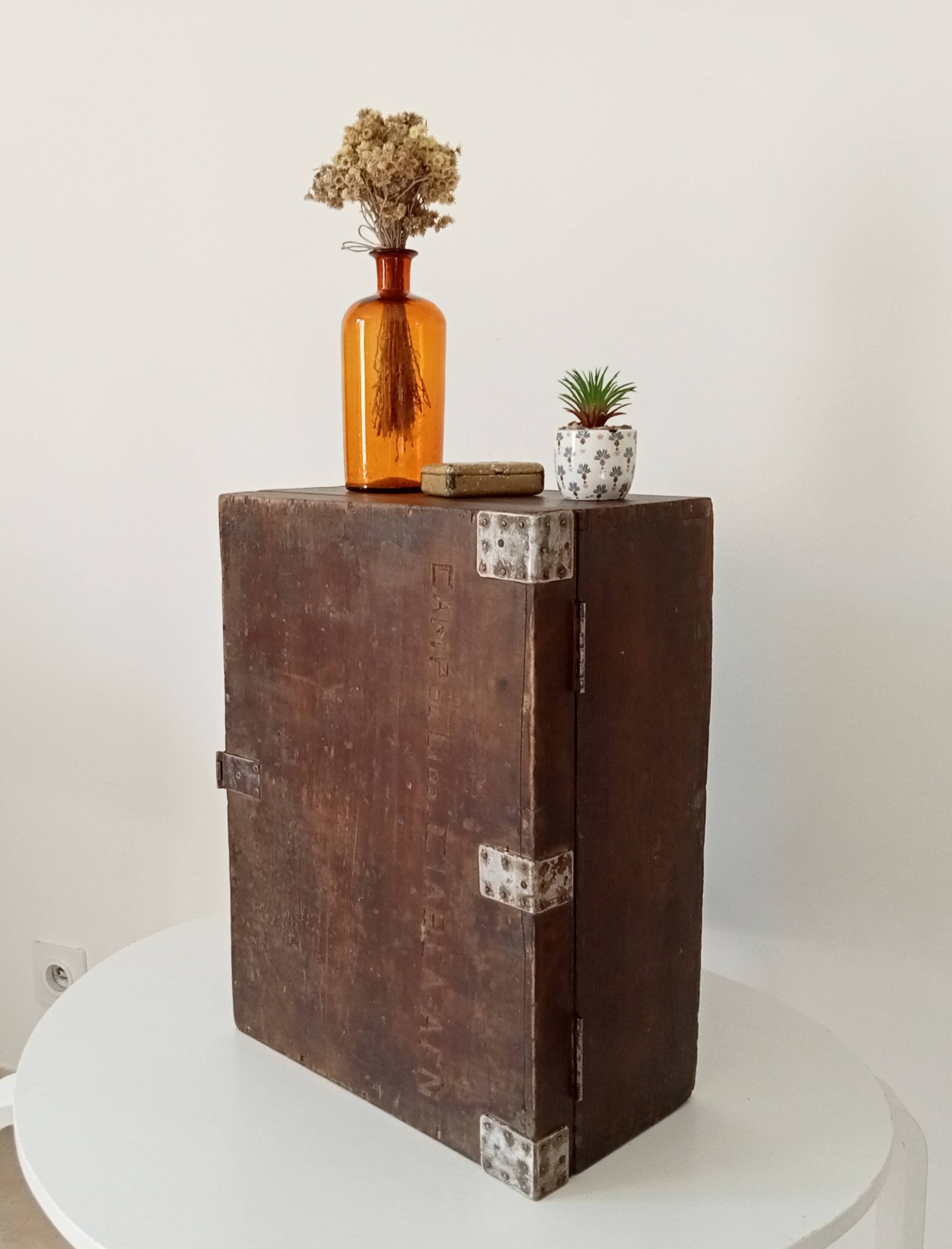 Wooden military suitcase from the 1950s