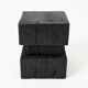 Ebonized solid wood sculptural stool / side table, Logniture
