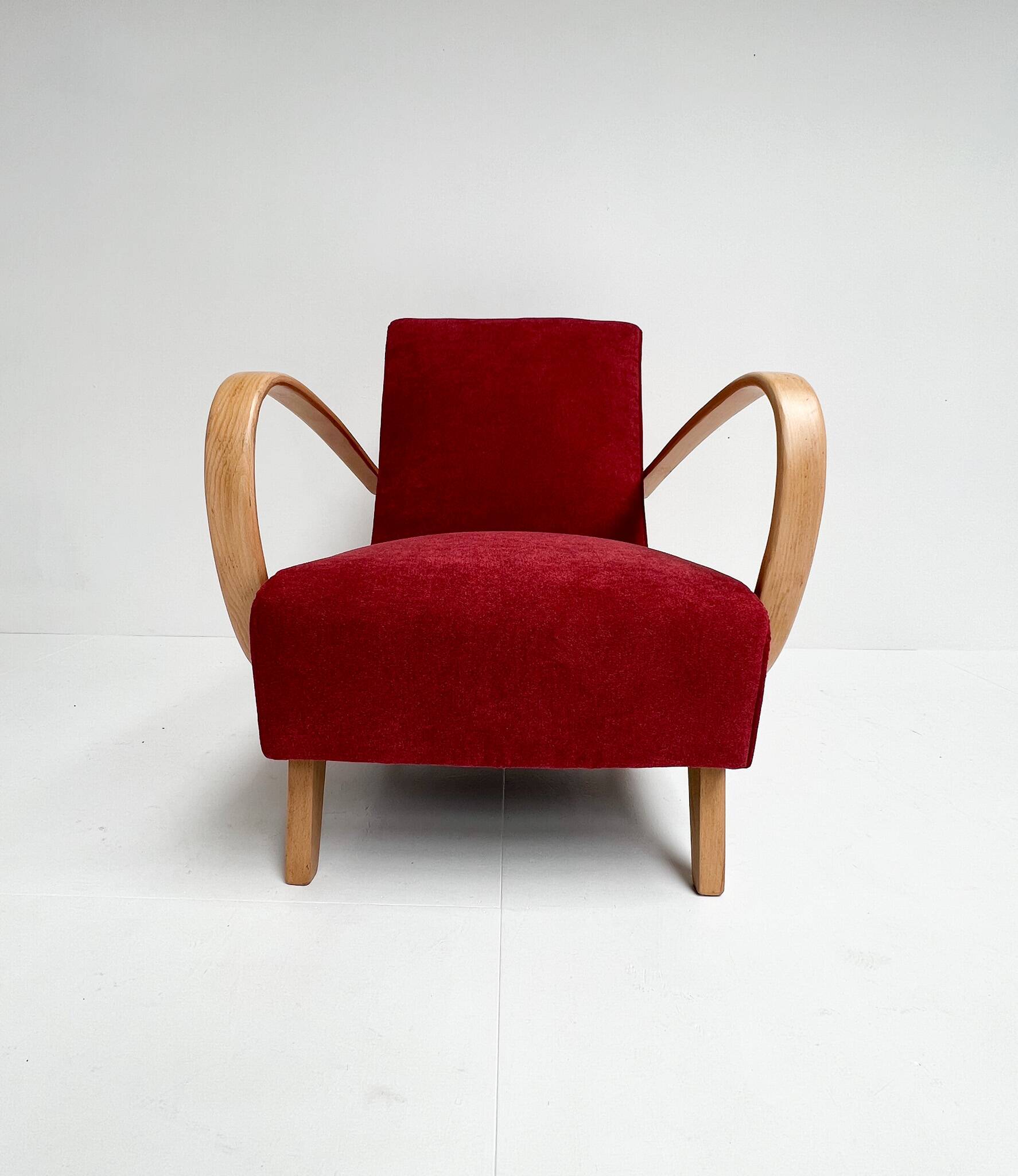 Renovated Jindrich Halabala armchair, 1950s