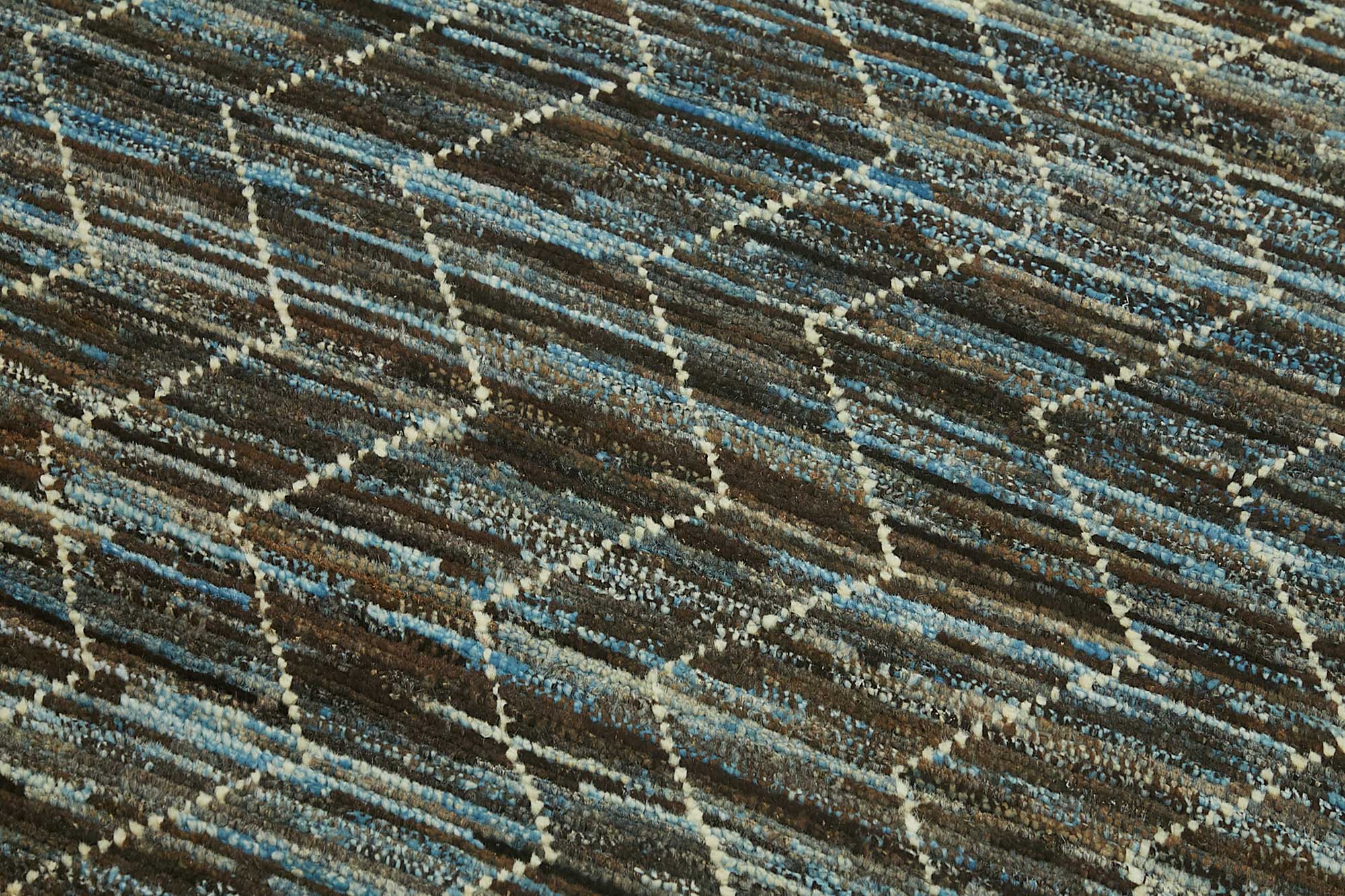 Handwoven Turkish Rustic 90 cm x 320 cm Blue Wool Runner Carpet