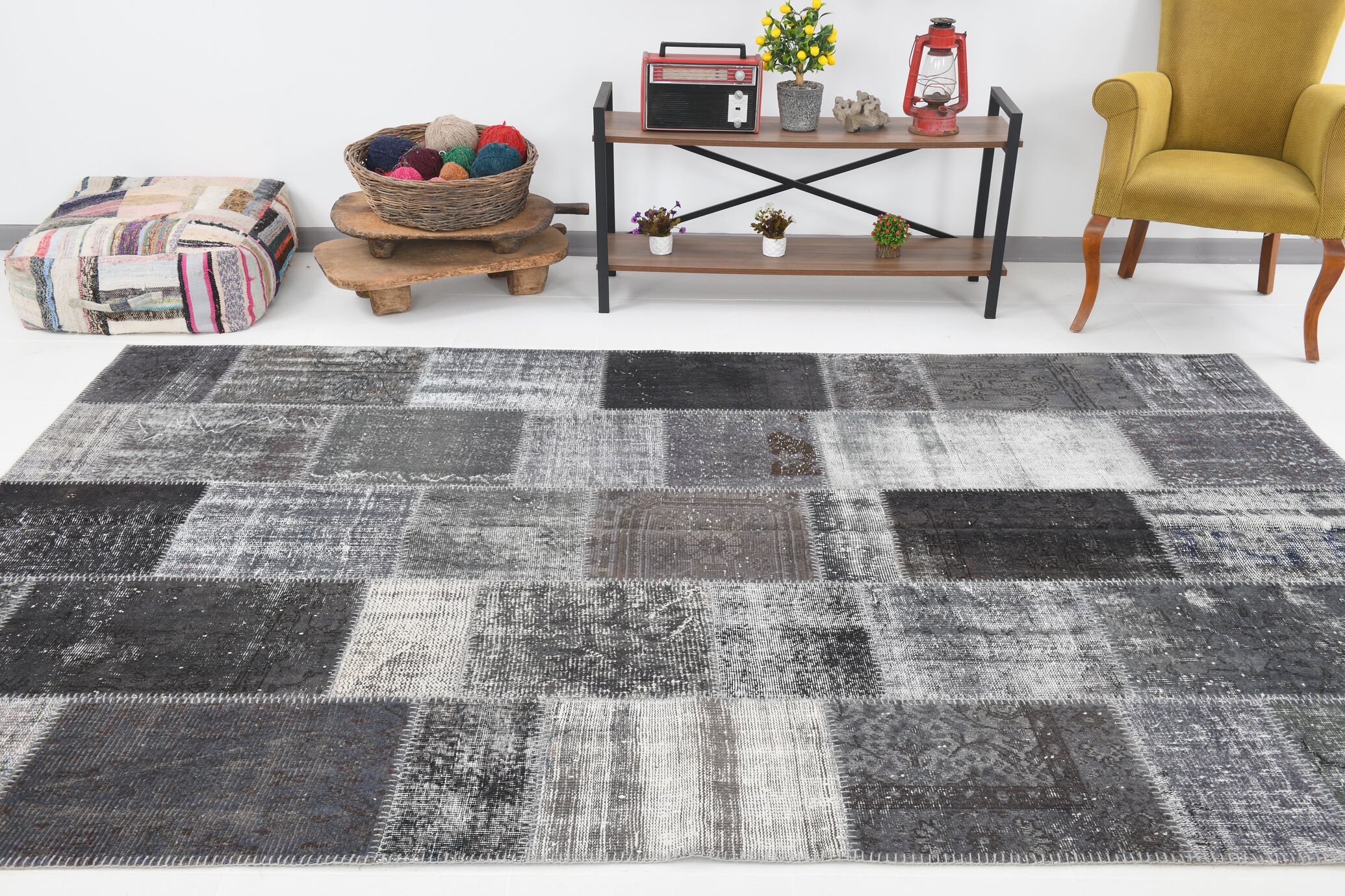 Turkish patchwork vintage rug