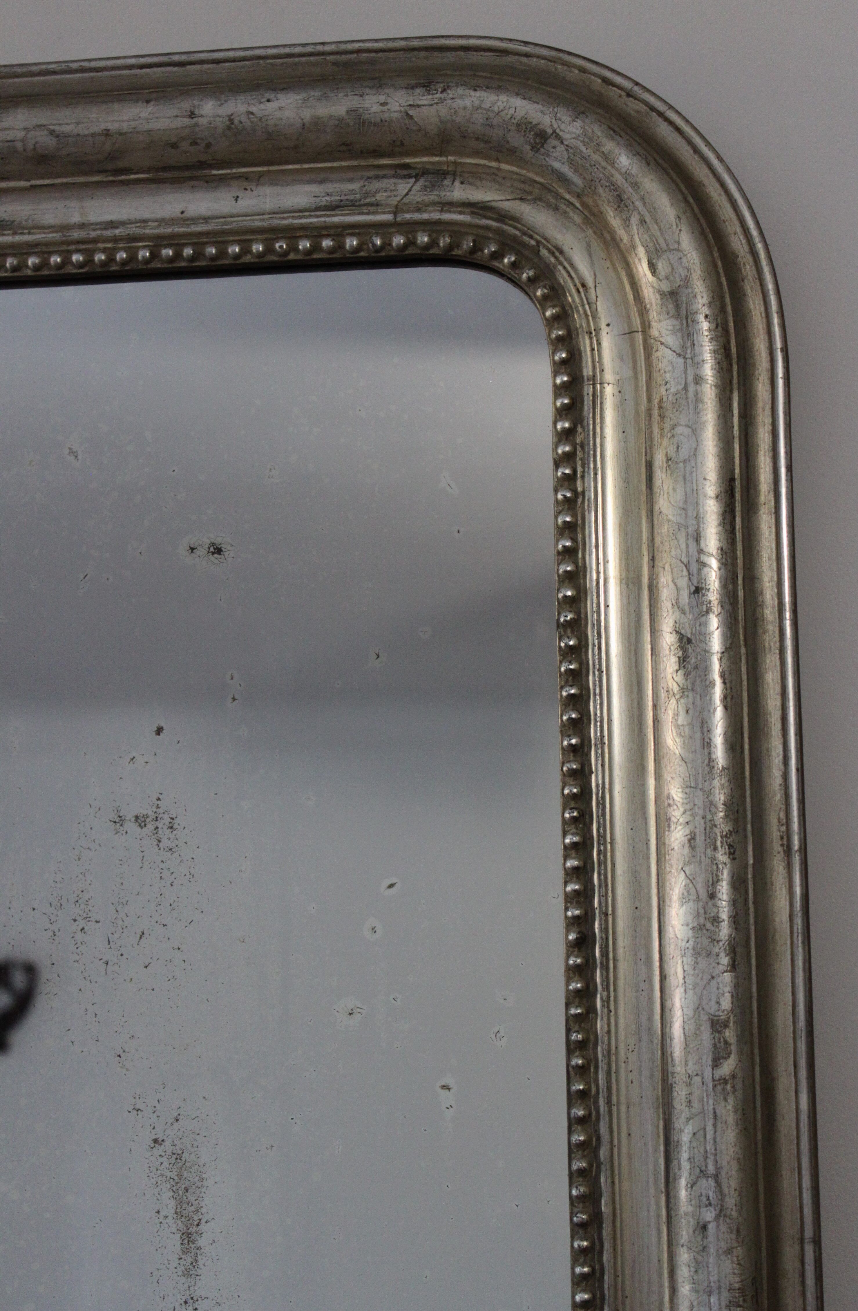 Louis Philippe silver mirror - 110 X 80 cm