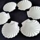 6 white Limoges porcelain shell-shaped dishes