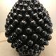 Black Italian ceramic pigna lamp 1970