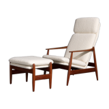 Poul Volther armchair and ottoman by Frem Røjlen