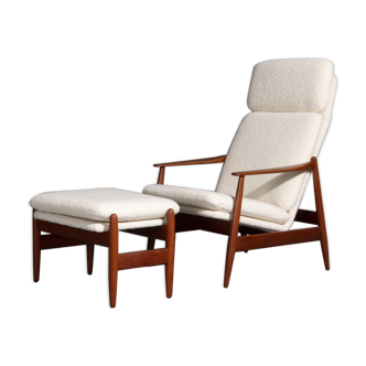 Poul Volther armchair and ottoman by Frem Røjlen