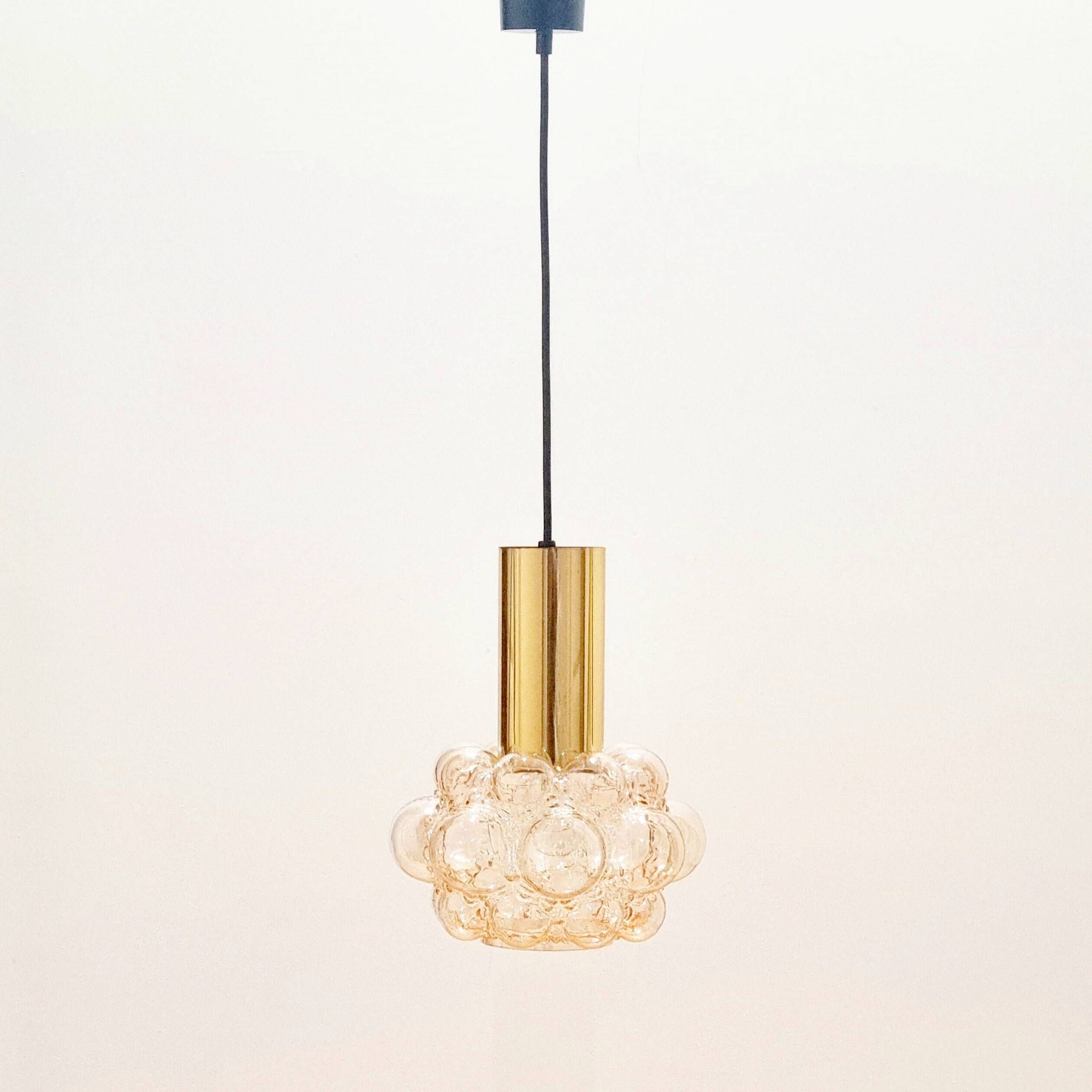Mid-Century Modern Amber Bubble Glass Ceiling Light by Helena Tynell for Limburg, Germany, 1970s