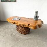 "Free-form" coffee table in solid elm.
