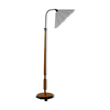 Organic Art Deco floor lamp in stained birch, Sweden, 1930s.