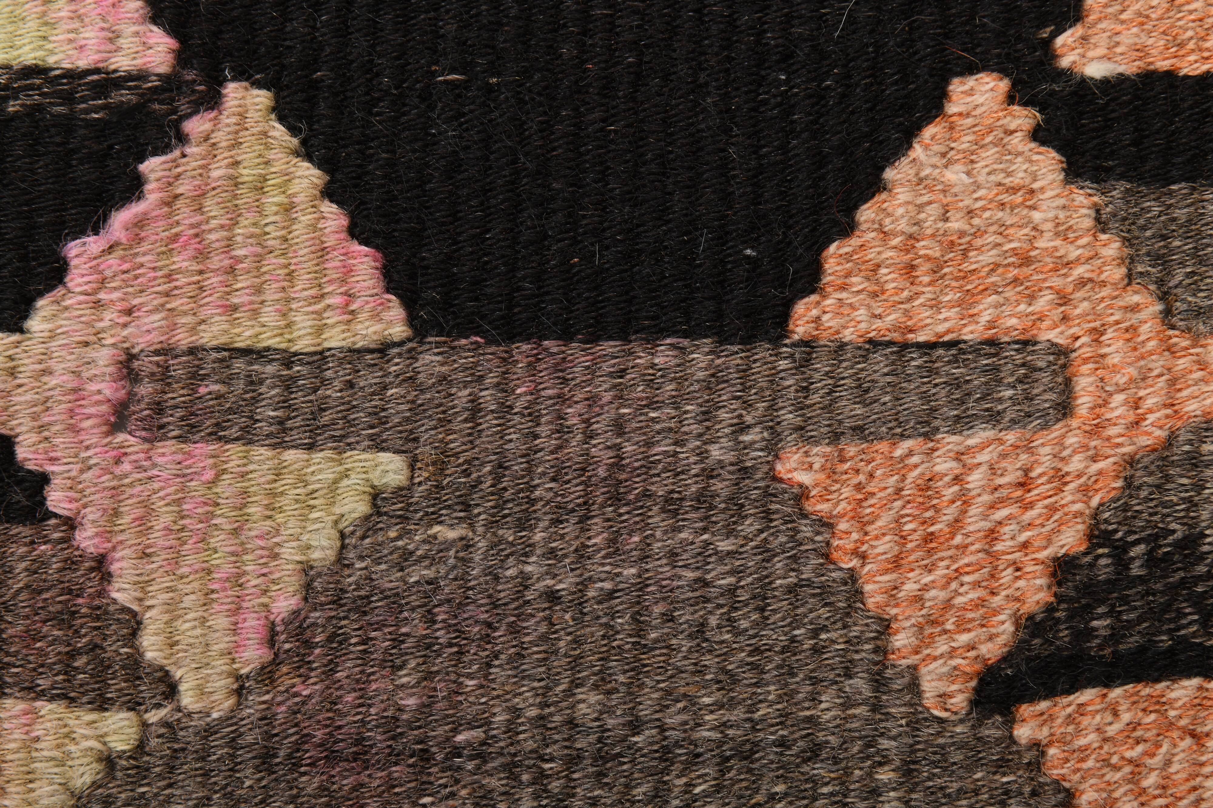 2x7 Salmon Beige Vintage Kilim Runner Rug, 64x226Cm