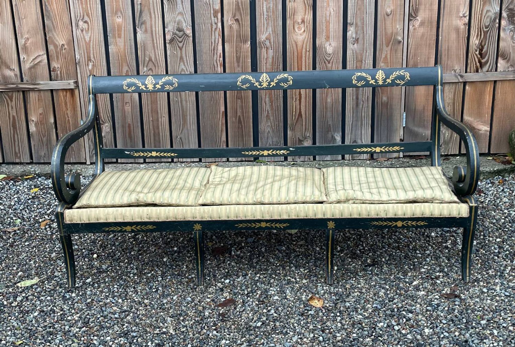 Rare painted bench or sofa from the 19th century