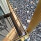 Vintage golden metal rolling dessert trolley