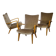 Mid Century Lounge Armchairs with Velvet Upholstery, Set of 3, 1960s