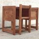 Desk and chair in brutalist style, sled legs, 1970s.