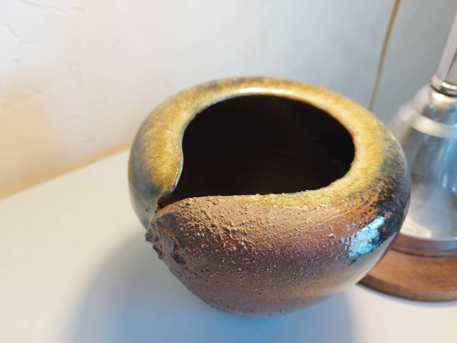 Vide-poche vase en grès émaillé