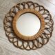 Miroir marguerite en rotin vintage