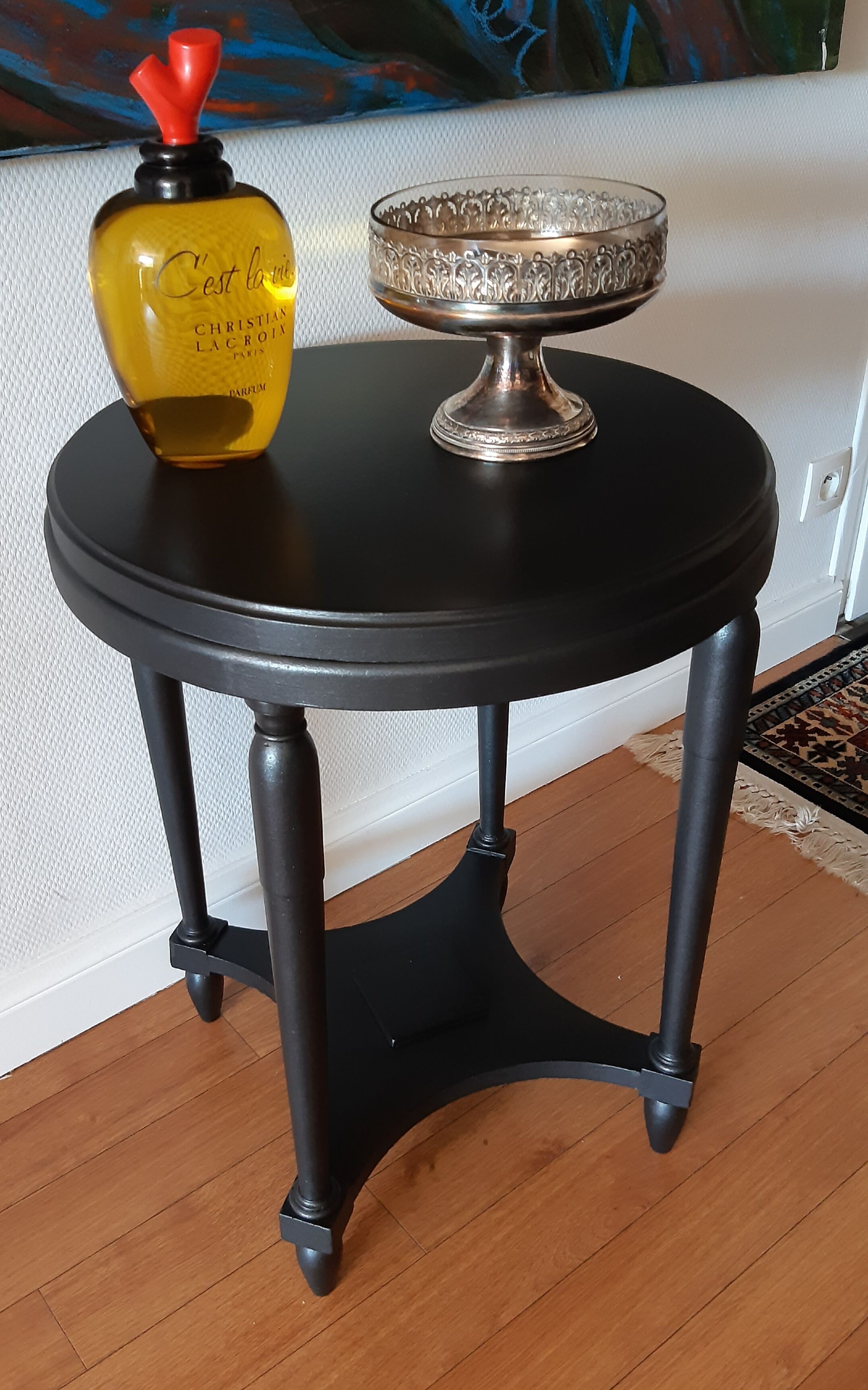 "Black steel" tea table, art deco 1920