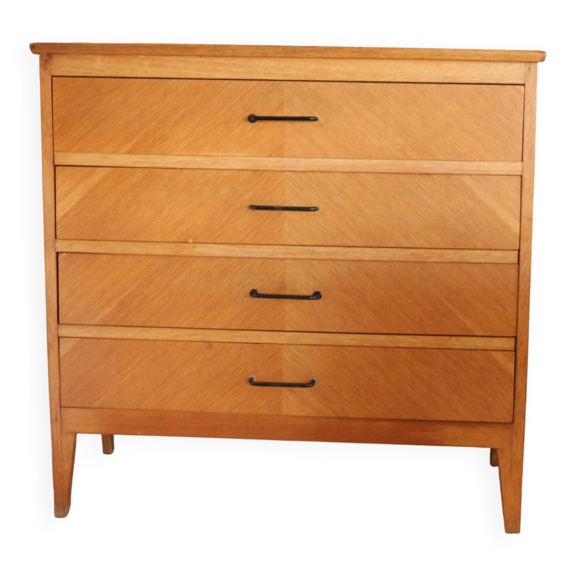 Chest of drawers with 4 drawers, light oak, 1960s