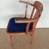 Vintage Bridge chair wood and velvet