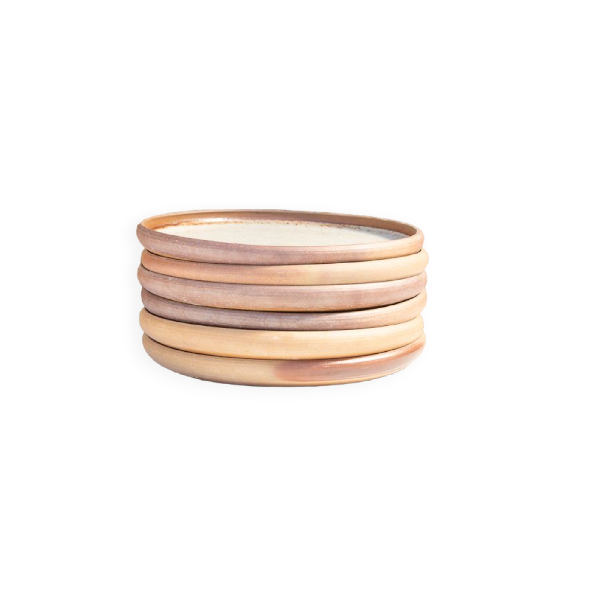 6 flat stoneware plates Roger Jacques Saint Amand