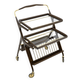 Mid-Century Italian Walnut and Brass Bar Cart, 1950
