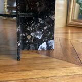 Minimalist design table in black marble Vintage Terrazzo