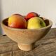 Vintage brown stoneware standing cup / empty pocket or fruit cup
