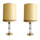Pair Large Vintage Lamps, Glass & Brass