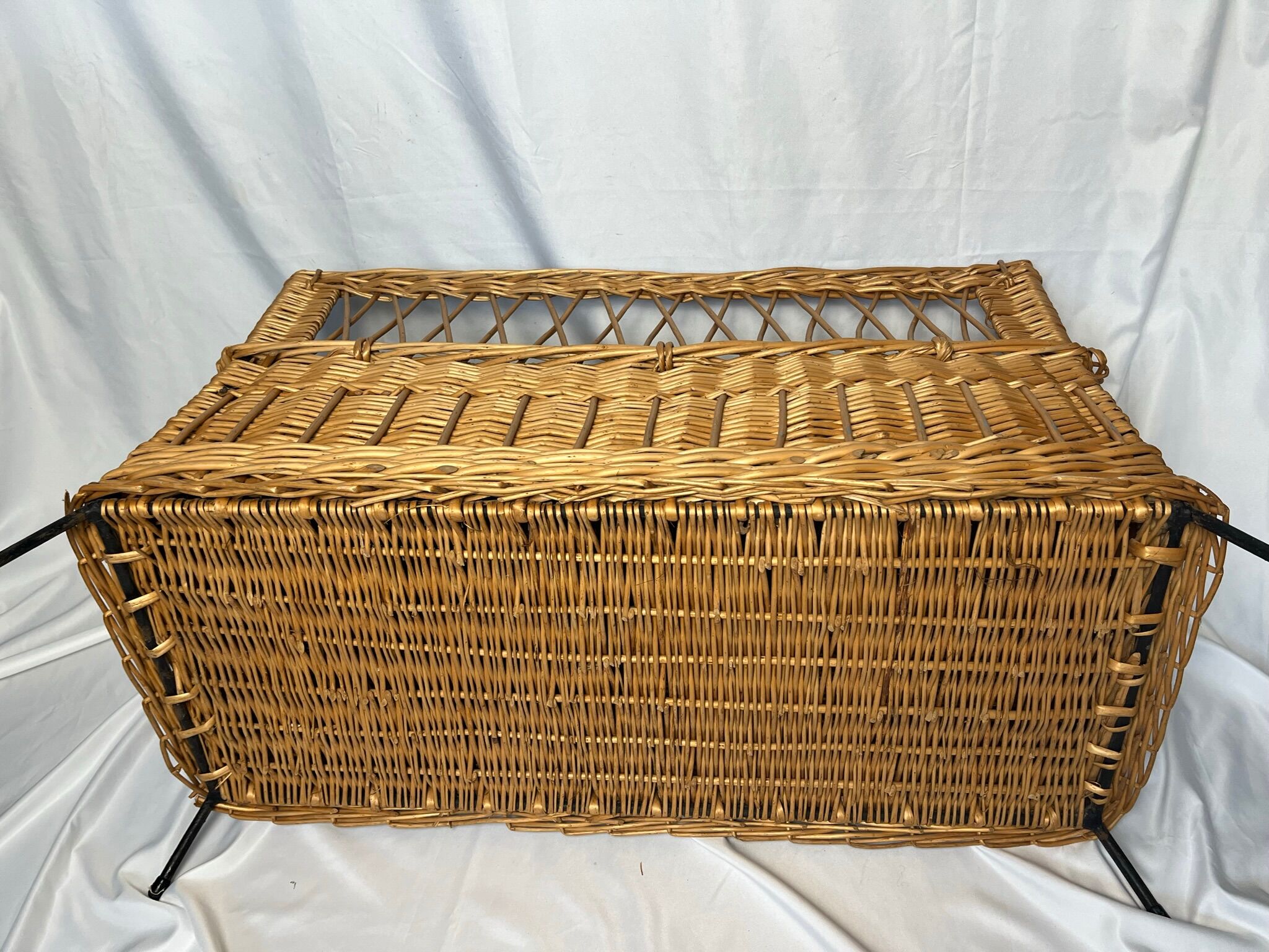 Vintage rattan chest bench child circa 1960