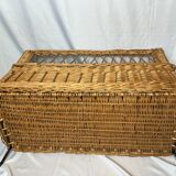 Vintage rattan chest bench child circa 1960
