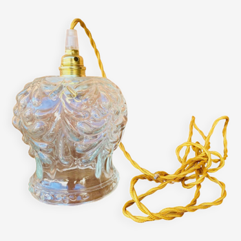 Globe pendant light in vintage molded glass