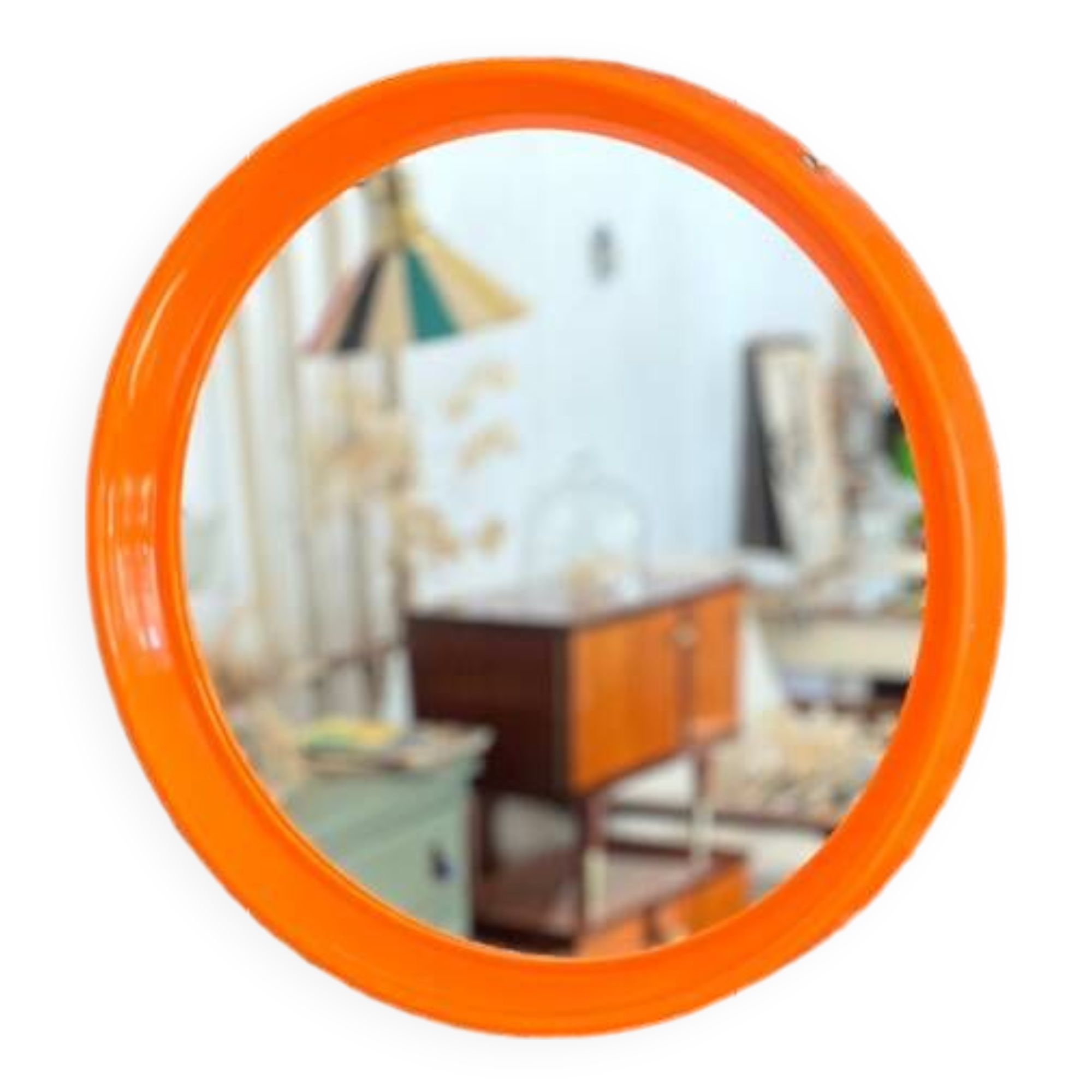 Miroir rond orange