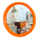 Miroir rond orange