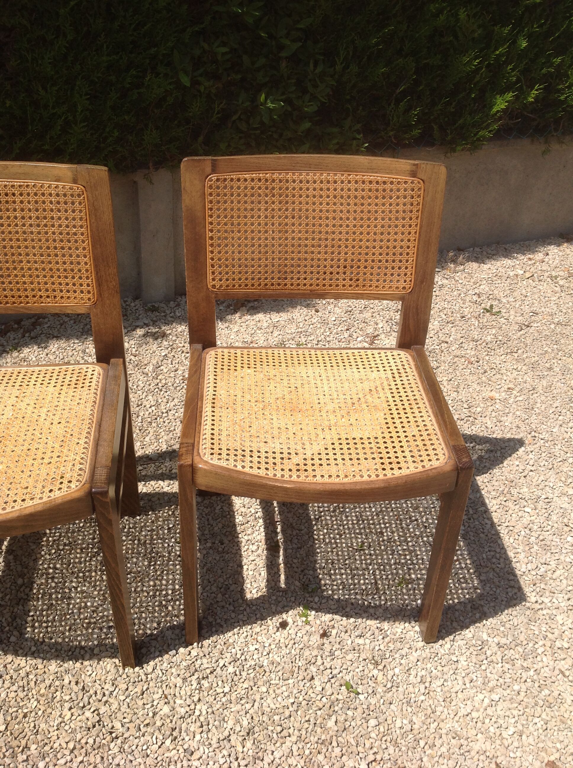 Lot de 4 chaises cannées Baumann vintage