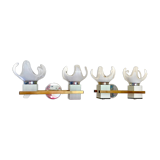 Paire d'appliques verre murano blanc, Mazzega