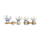Pair of white Murano glass wall lights, Mazzega