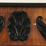 Empire Wall Mirror, Mahogany, Ebonized Carved Decor, South Germany, circa 1810