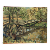 The Footbridge, oil on canvas signed