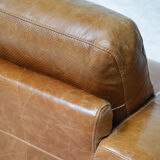 Large brown leather sofa