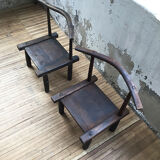 Pair of Ivory Coast chairs 50s