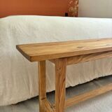 Vintage farm bench, old solid wood, renovated