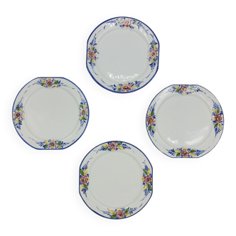 Set of 4 plates painted with Alain