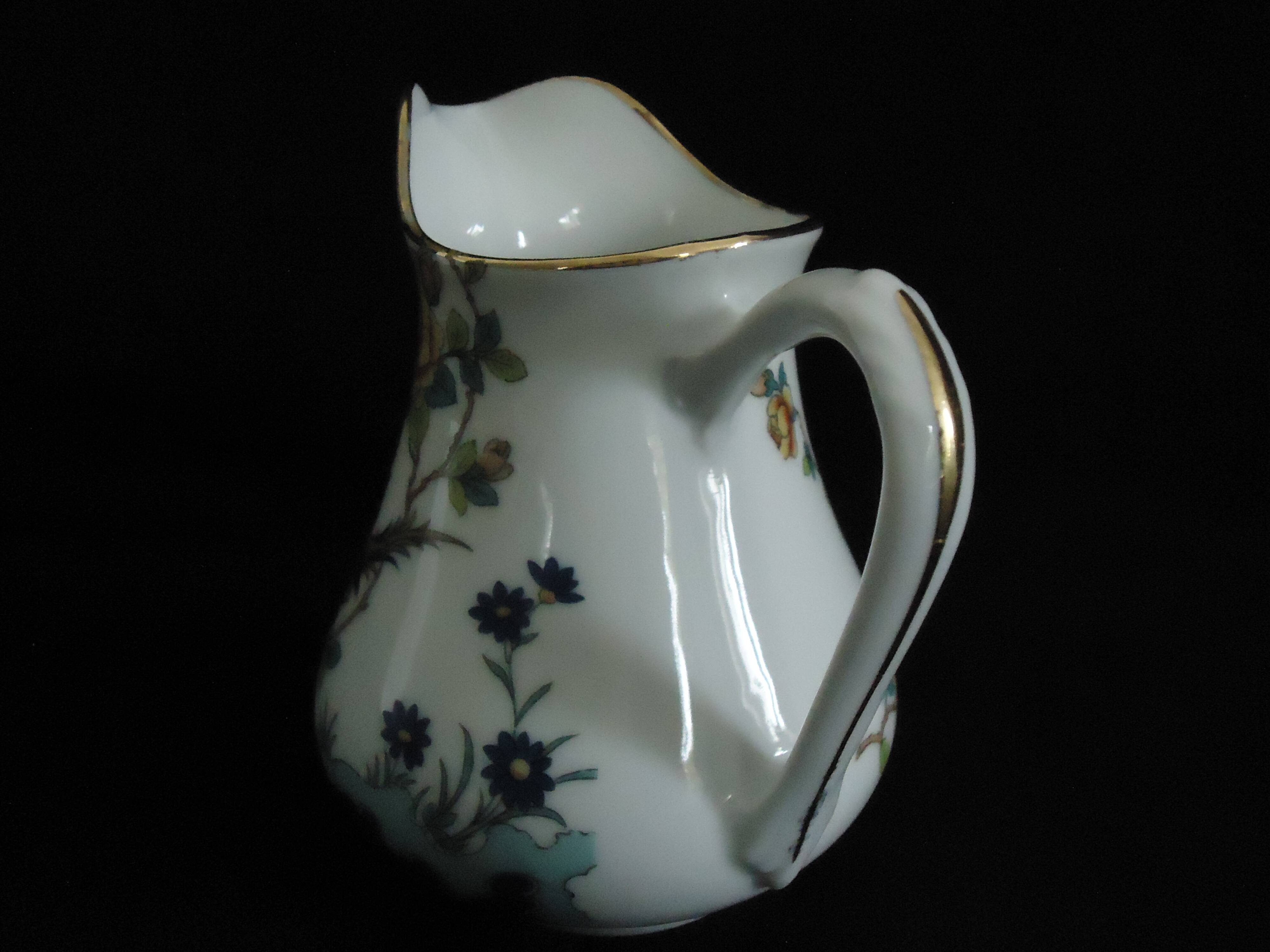 LIMOGES MILK JUG MICHELAUD FRERES Exotic Bird Motif "Indiana"