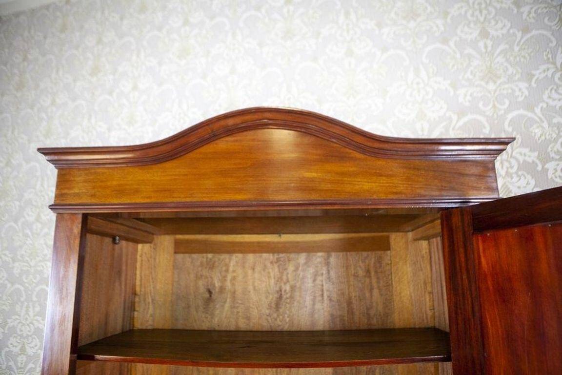 20th-Century Mahogany Linen-Press with Mirror, 1950s