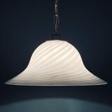 Vintage blue swirl murano pendant lamp Venice glass Italy 1980s