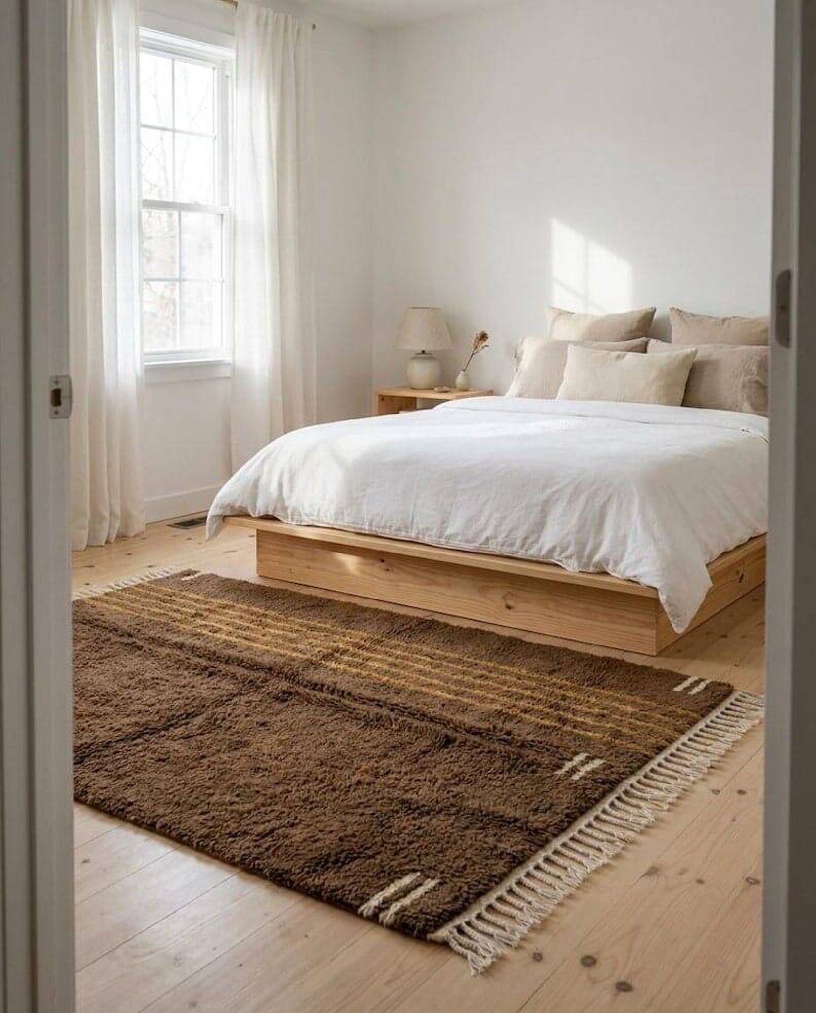Tapis berbère en laine naturelle tissé main traditionnelle 2,5/3,5 m